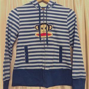 Vintage Paul Frank Striped Zip Up Hoodie - Small